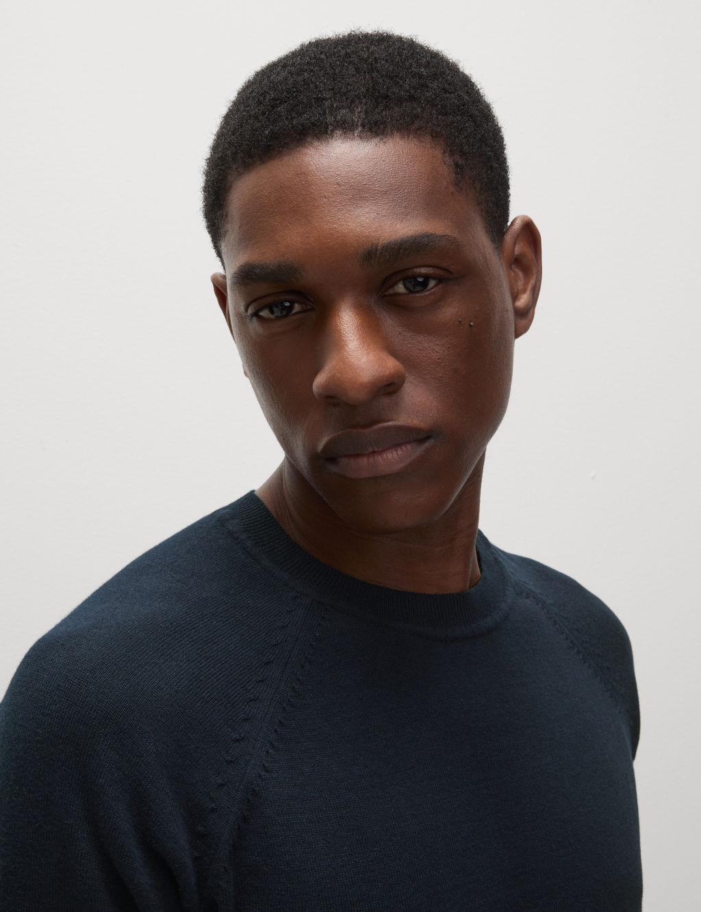 M&S Pure Cotton Crew Neck Jumper - XXLREG - Dark Navy, Dark Navy