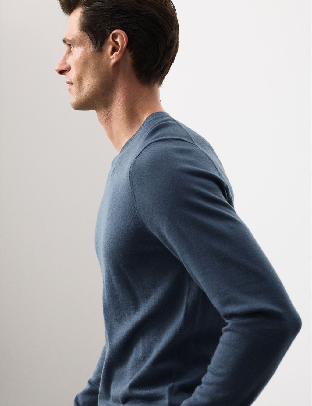 Autograph Pure Extra Fine Merino Wool V-Neck Jumper - XXLLNG - Dark Ink, Dark Ink