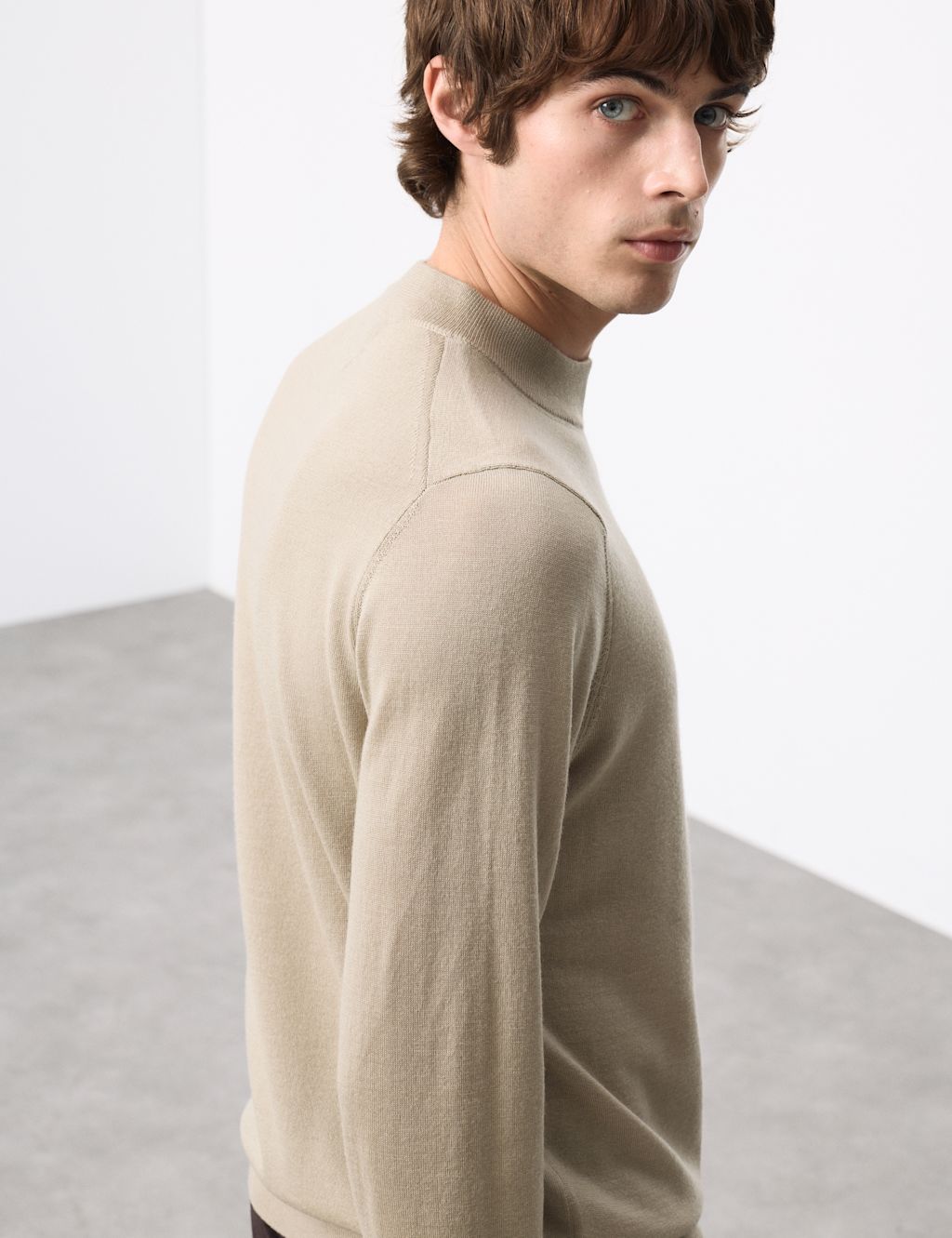 Autograph Pure Extra Fine Merino Wool Performance Jumper - MREG - Sand, Sand