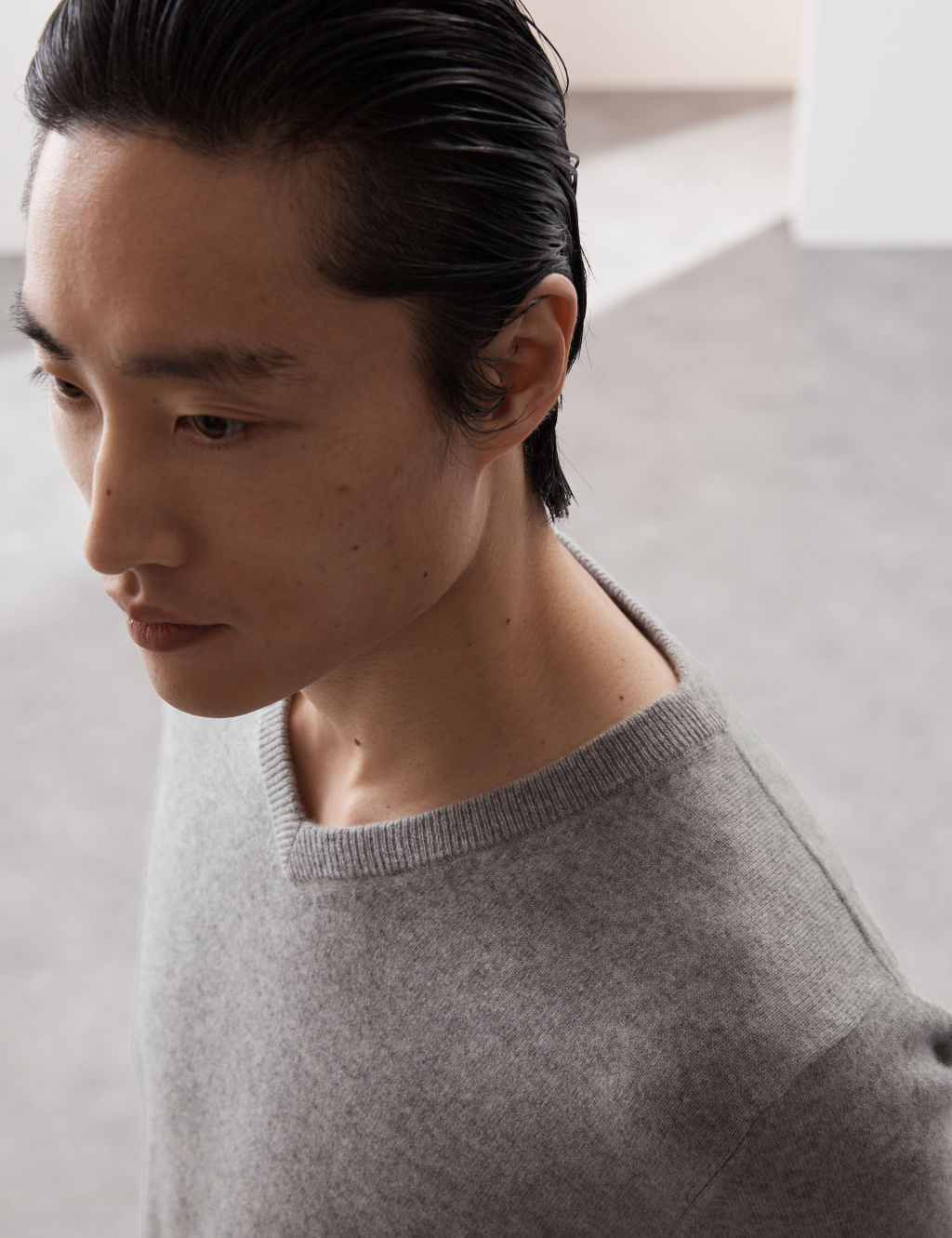 Autograph Pure Cashmere V-Neck Jumper - LREG - Light Grey, Light Grey