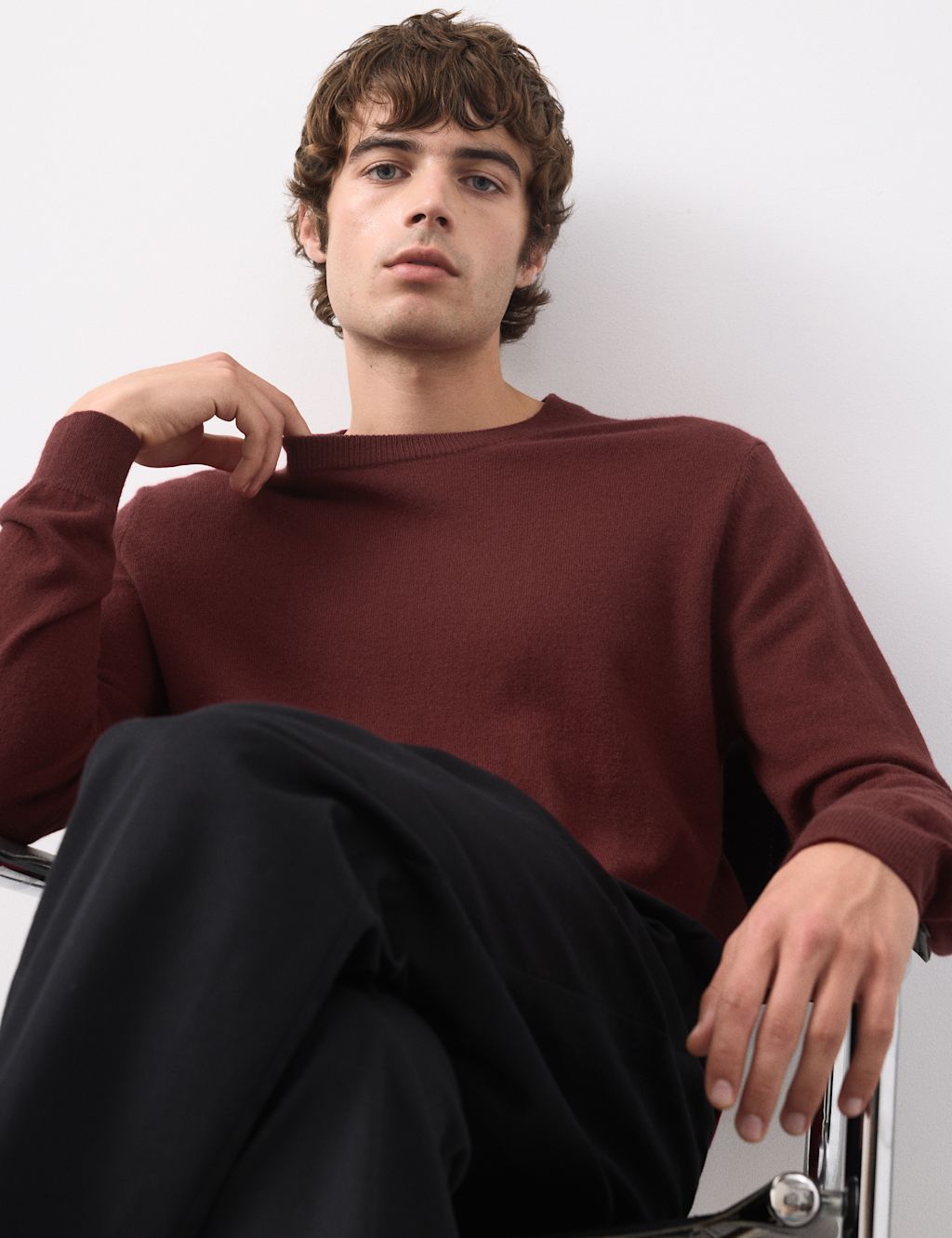 Autograph Pure Cashmere Crew Neck Jumper - SREG - Dark Red, Dark Red