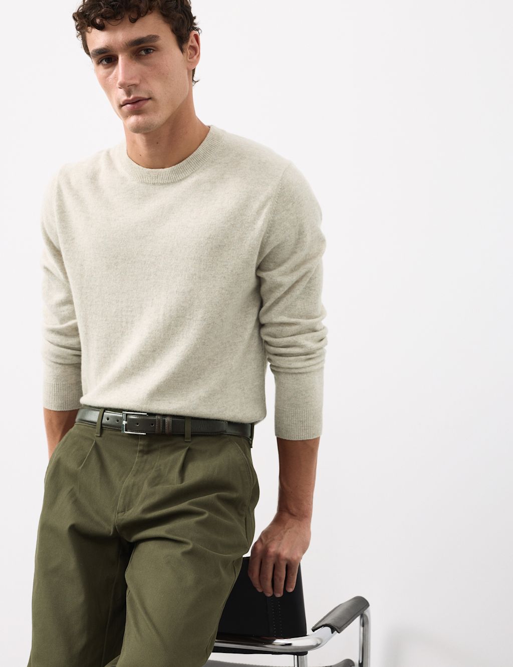 Autograph Pure Cashmere Crew Neck Jumper - XLREG - Light Natural, Light Natural
