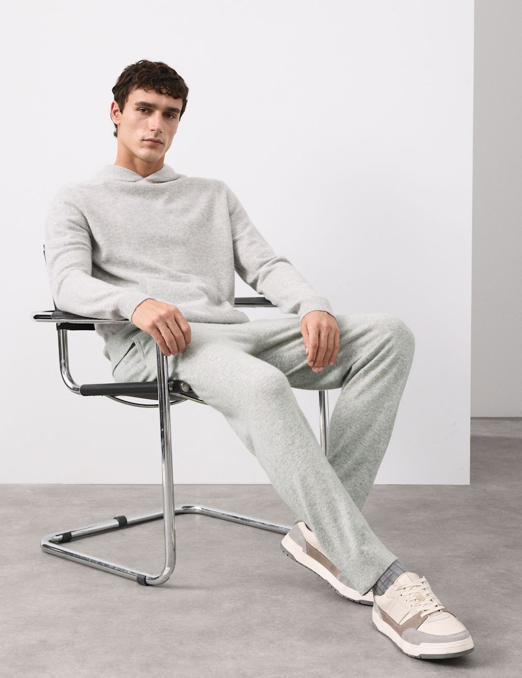 Autograph Pure Cashmere Knitted Joggers - MREG - Grey, Grey