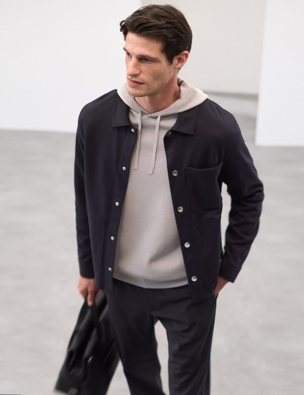 Autograph Milano Stitch Knitted Hoodie - XXLREG - Light Grey, Light Grey