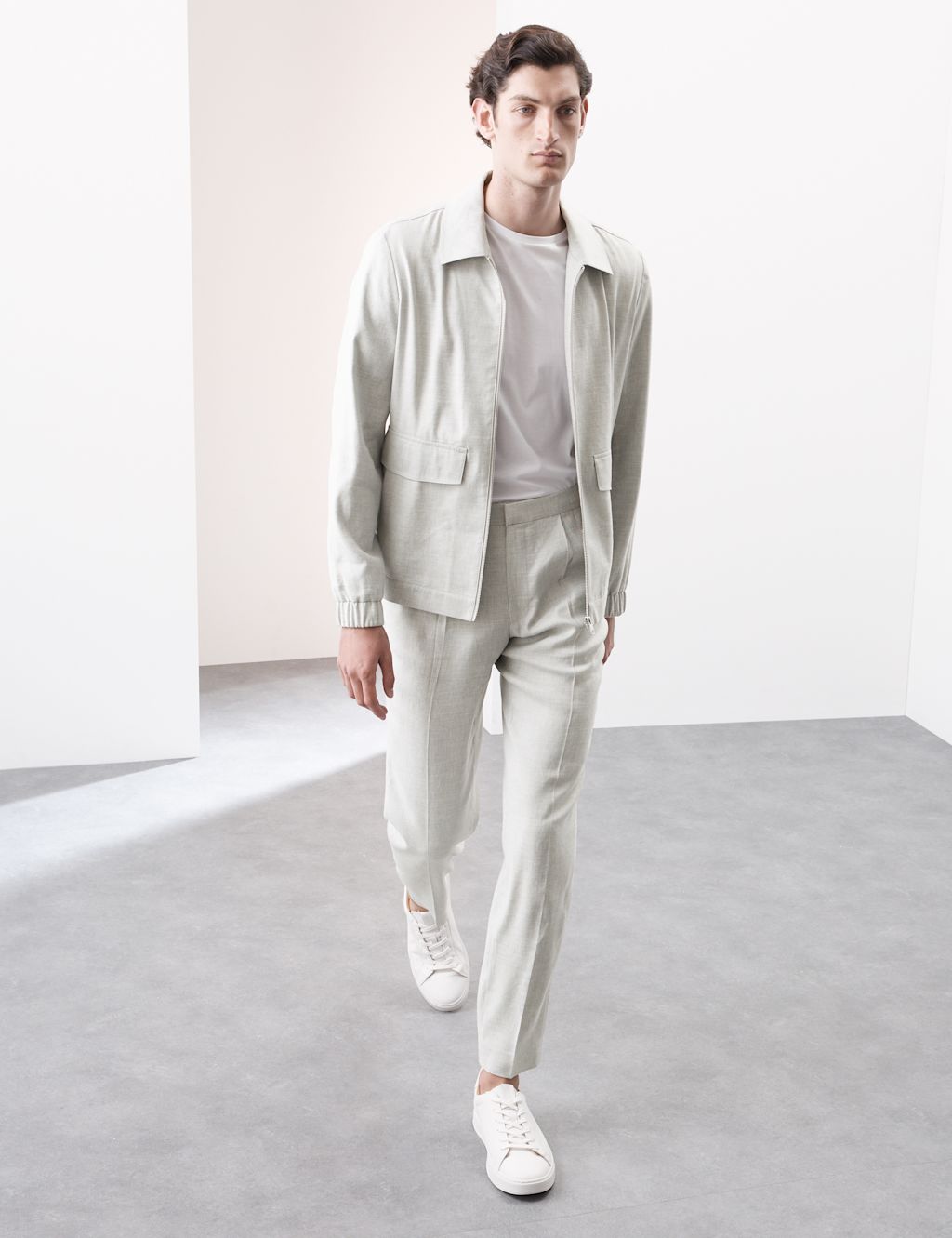 Autograph Tapered Fit Italian Linen Blend Elasticated Trousers - XXLSHT - Dove, Dove