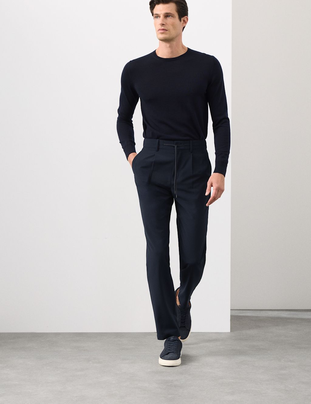 Autograph Wool Blend Suit Trousers - SREG - Dark Navy, Dark Navy