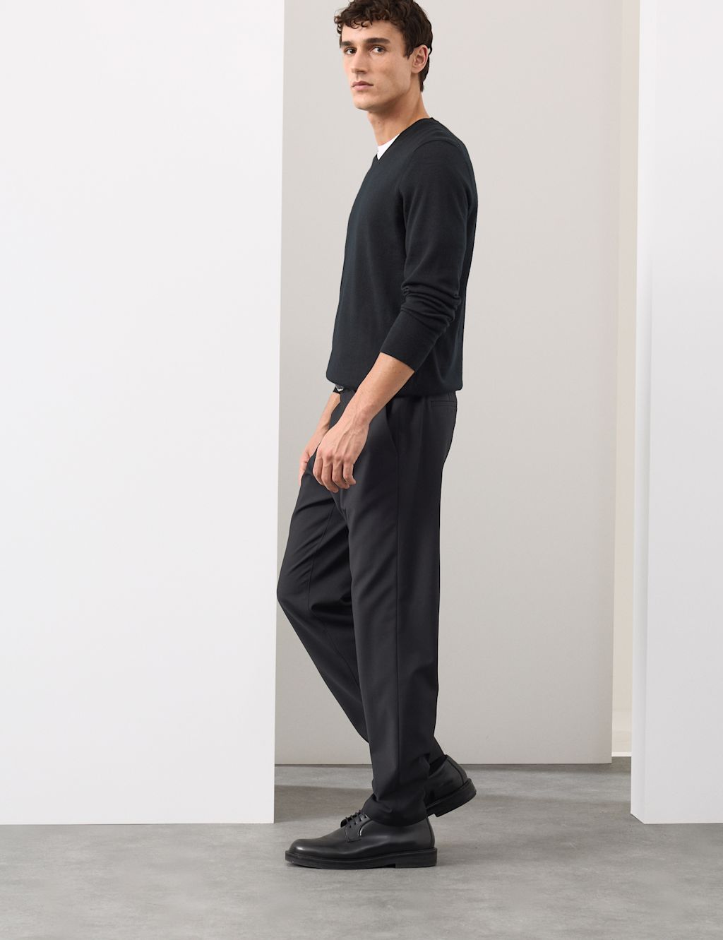 Autograph Wool Blend Suit Trousers - SSHT - Black, Black