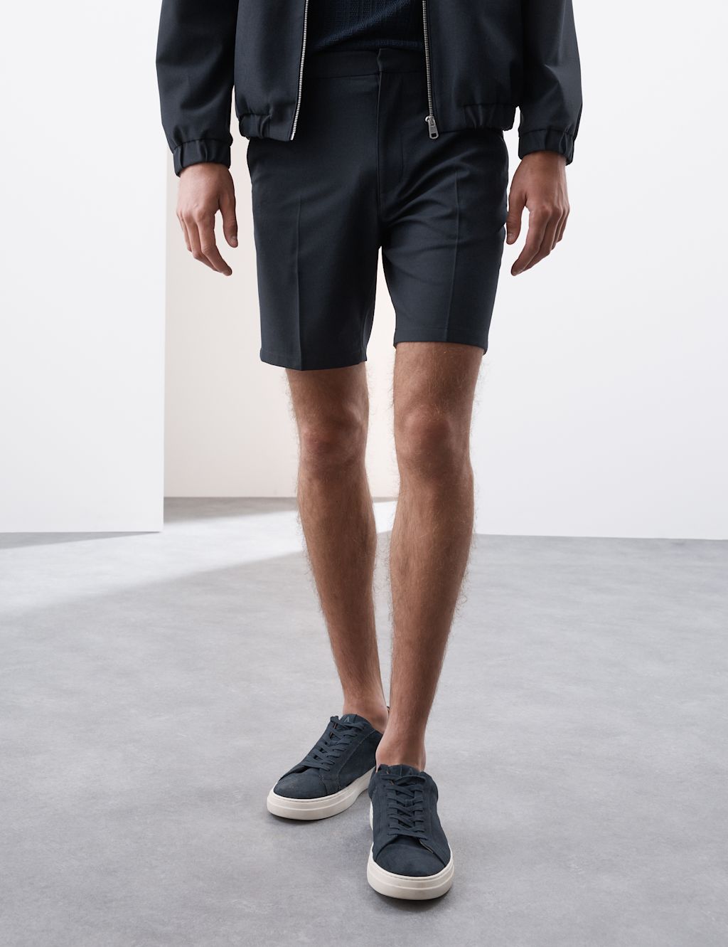 Autograph Regular Fit Elasticated Waist 360 Flex Shorts - XLMID - Navy, Navy