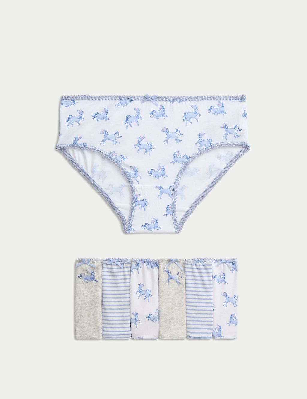 M&S 7pk Cotton with Stretch Unicorn Knickers (2-12 Yrs) - 3-4 Y - Multi, Multi