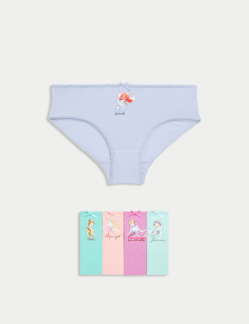 M&S 5pk Disney Princess Knickers (2-8 Yrs) - 7-8 Y - Multi, Multi