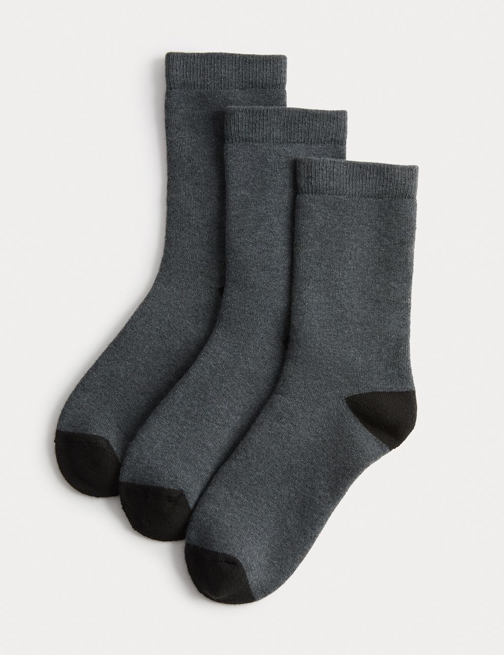 M&S 3 Pack Heatgen&trade; Thermal Ankle Socks (8&frac12; Small to 10&frac12; Large) - 12&frac12;-3&frac12; - Grey, Grey