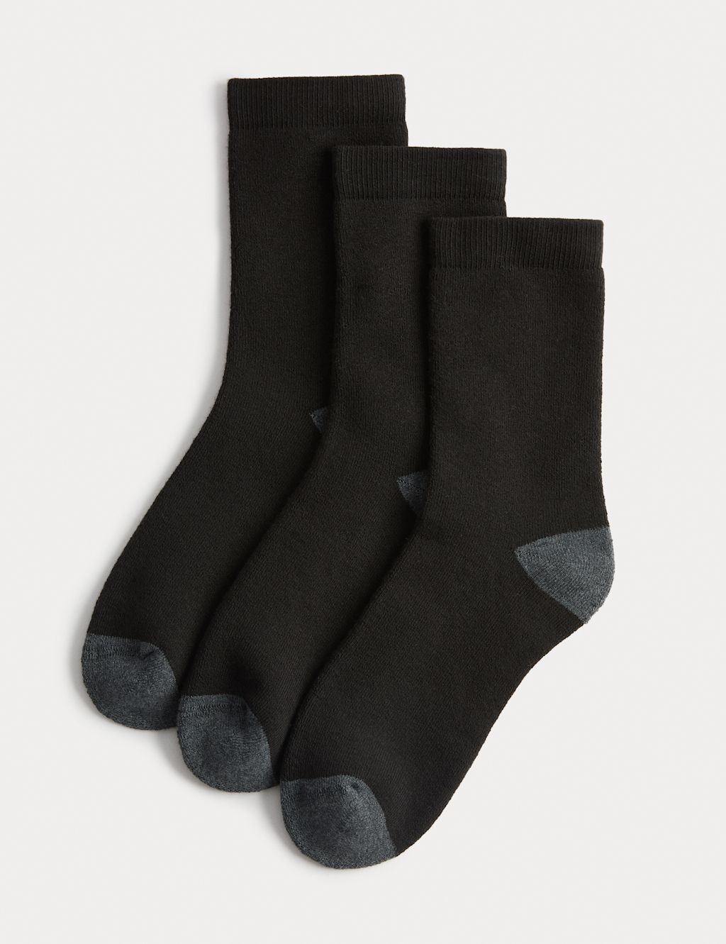 M&S 3 Pack Heatgen&trade; Thermal Ankle Socks (8&frac12; Small to 10&frac12; Large) - 12&frac12;-3&frac12; - Black, Black