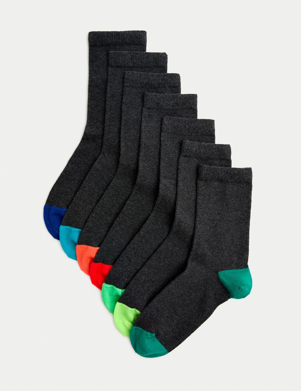 M&S 7 Pack Socks (8&frac12;-12 Small - 7&frac12;-10&frac12; Large) - 12&frac12;-3&frac12; - Grey Mix, Grey Mix