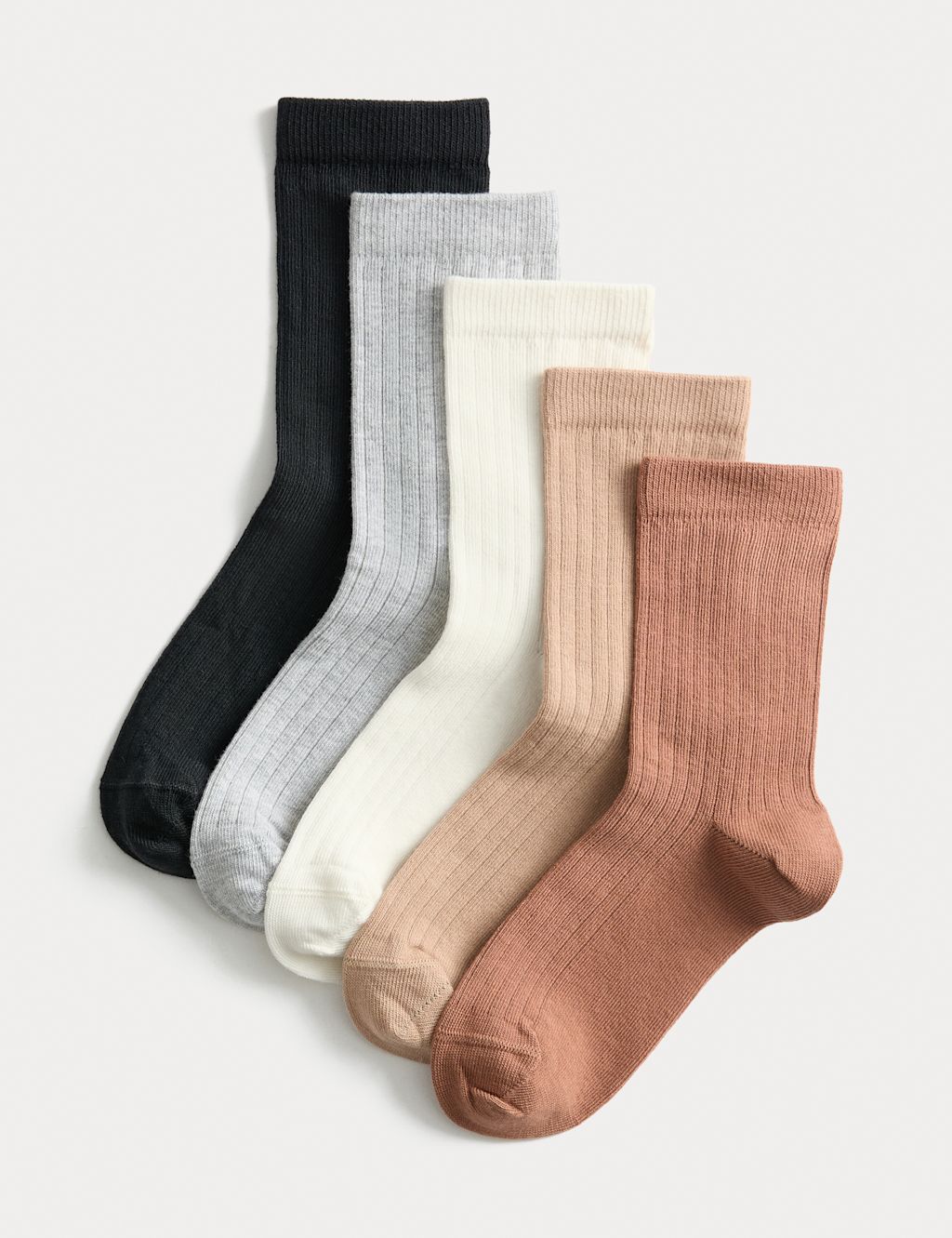 M&S 5pk Cotton Rich Socks (6 Small - 7 Large) - 12+3+ - Multi, Multi