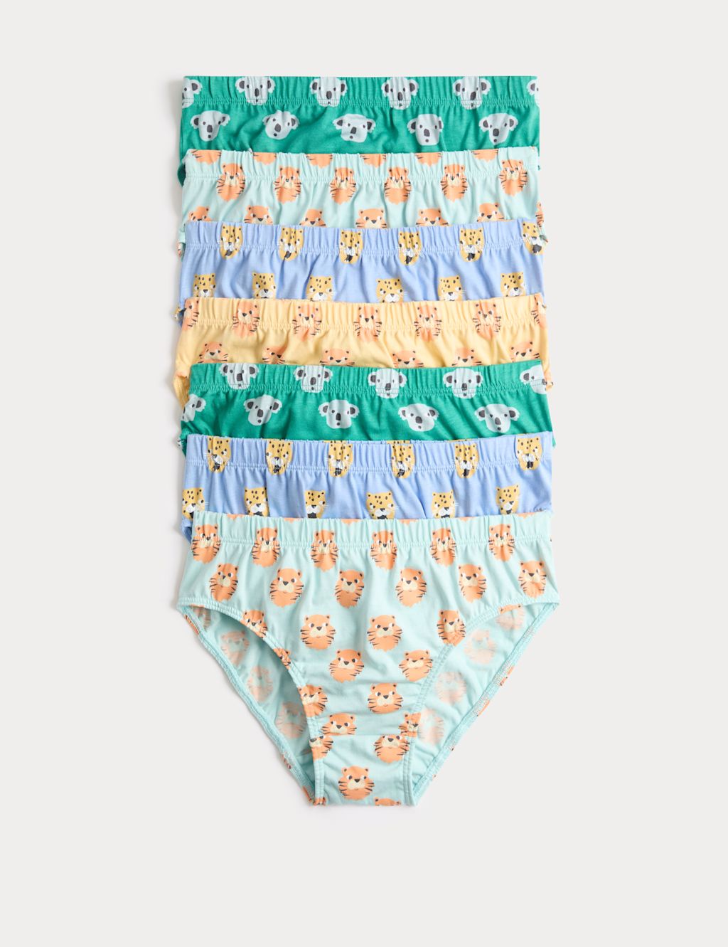M&S 7 Pack Pure Cotton Animal Briefs (18 Mths-14 Yrs) - 6-7 Years - Multi, Multi