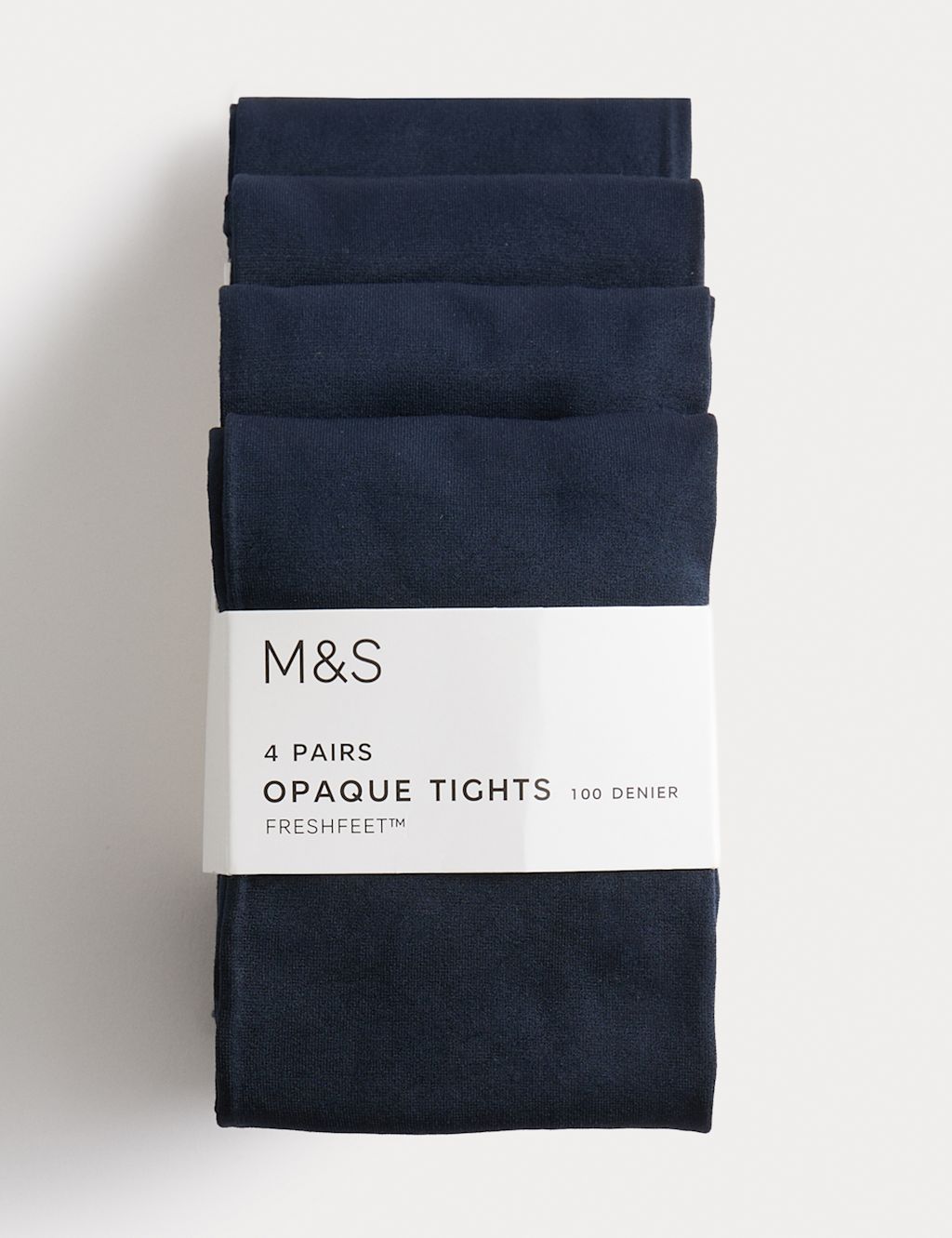 M&S 4pk 100 Denier School Tights (6-14 Yrs) - 11-12 - Navy, Navy
