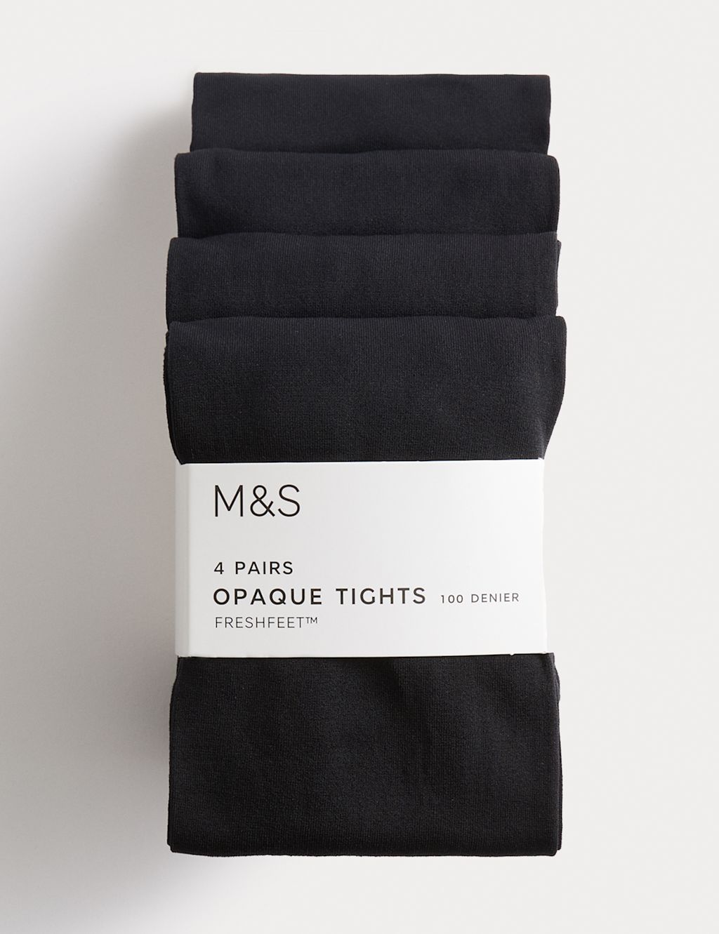 M&S 4pk 100 Denier School Tights (6-14 Yrs) - 11-12 - Black, Black