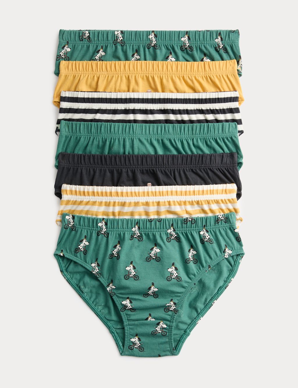 M&S 7 Pack Pure Cotton Dog & Striped Briefs (2-8 Years) - 2-3 Y - Multi, Multi
