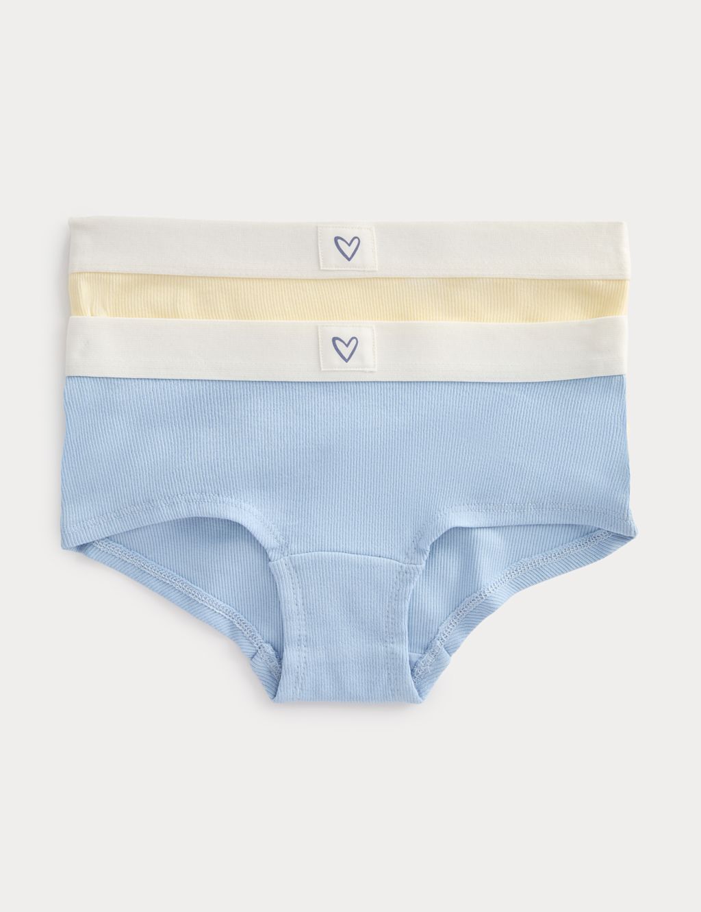 M&S 2 Pack Cotton with Stretch Sailing Club Shorts (5-16 Yrs) - 11-12 Years - Blue Mix, Blue Mix