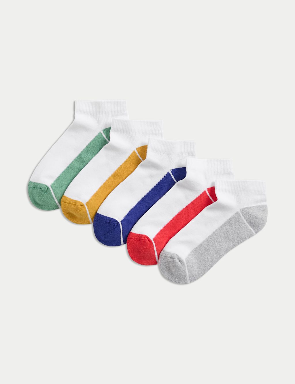 M&S 5pk Cotton Rich Cushioned Trainer Liners™ (6 Small - 7 Large) - 12+3+ - Multi, Multi