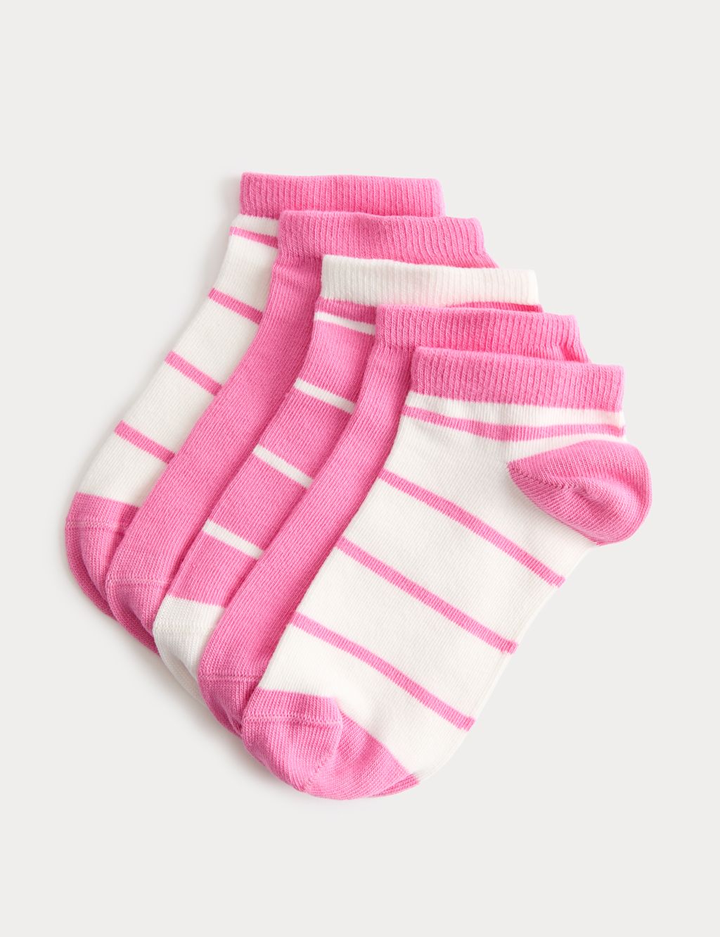 M&S 5 Pack Cotton Rich Striped Trainer Liners&trade; (6 Small - 7 Large) - 12&frac12;-3&frac12; - Blue Mix, Blue Mix