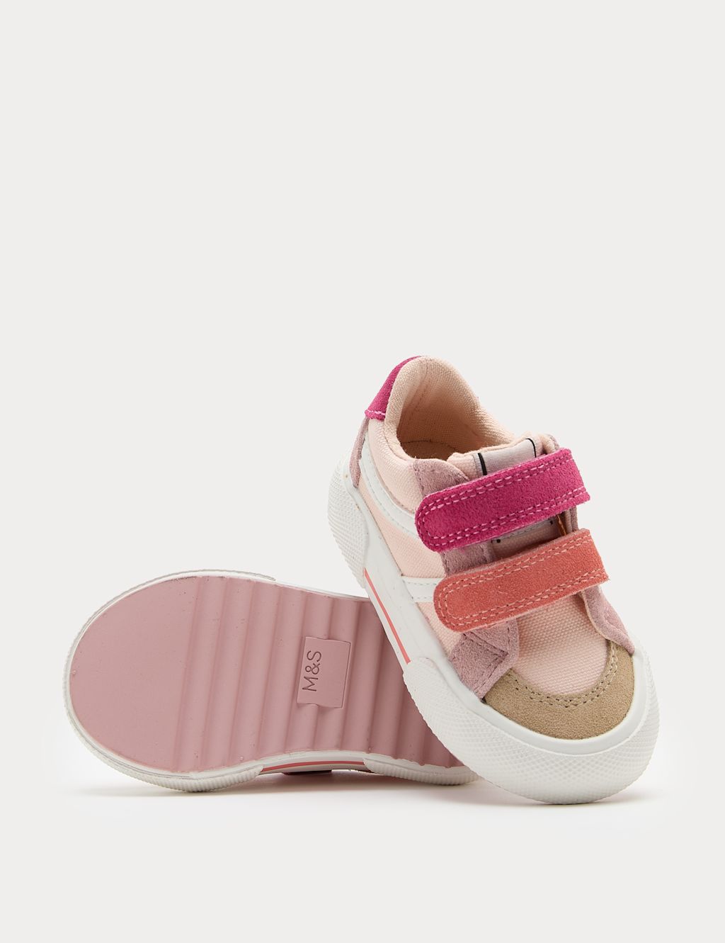 M&S Baby Canvas Riptape Trainers (3 Small - 4 Small) - Pink Mix, Pink Mix