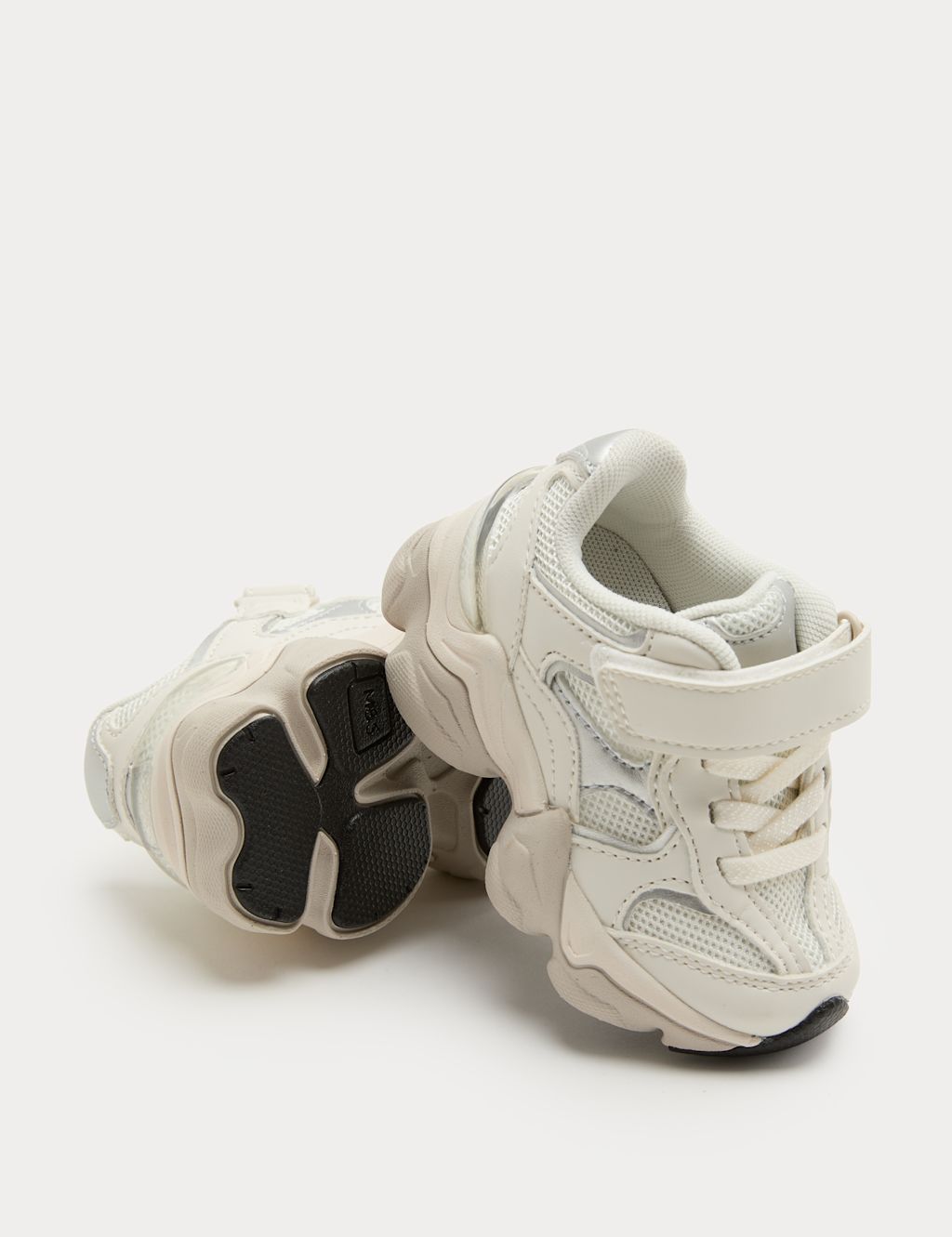M&S Baby Chunky Riptape Trainers (3 Small - 4 Small) - 3 - White, White