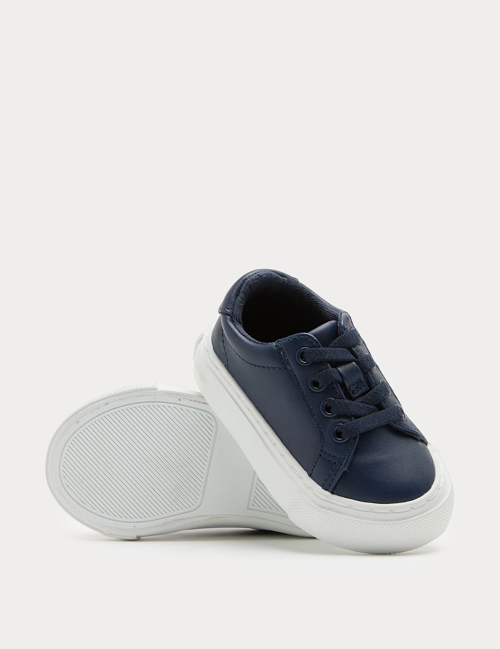 M&S Baby Lace Up Pram Shoes (3 Small - 4 Small) - 3 - Navy, Navy