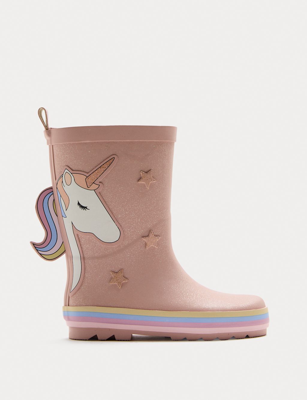 M&S Kids Unicorn Wellies (4 Small - 2 Large) - 4SSTD - Pink Mix, Pink Mix