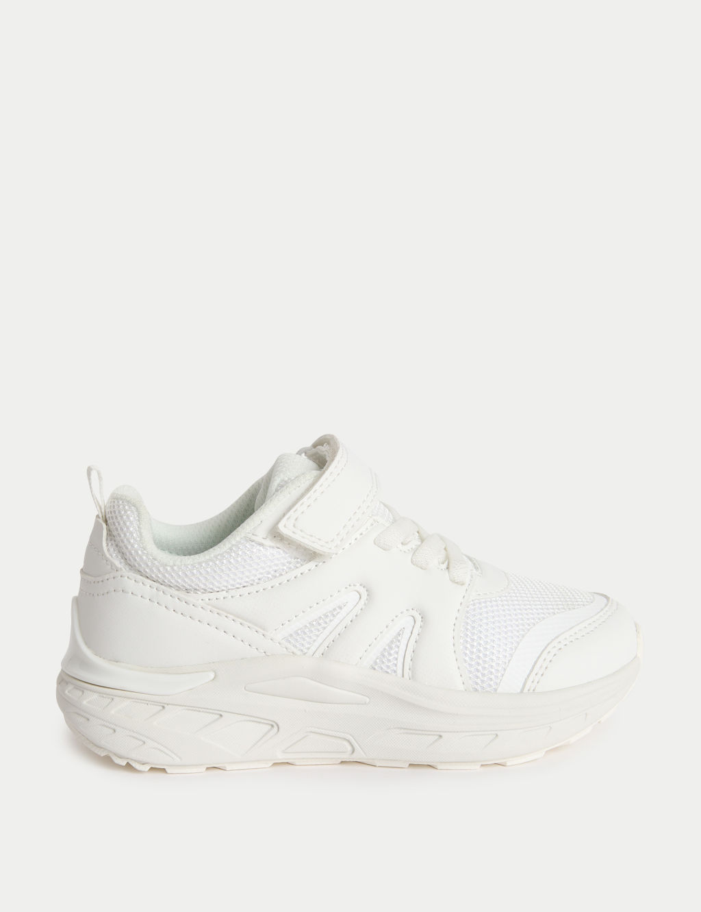 M&S Kids Freshfeet&trade; Riptape Trainers (4 Small - 2 Large) - 1 - White, White
