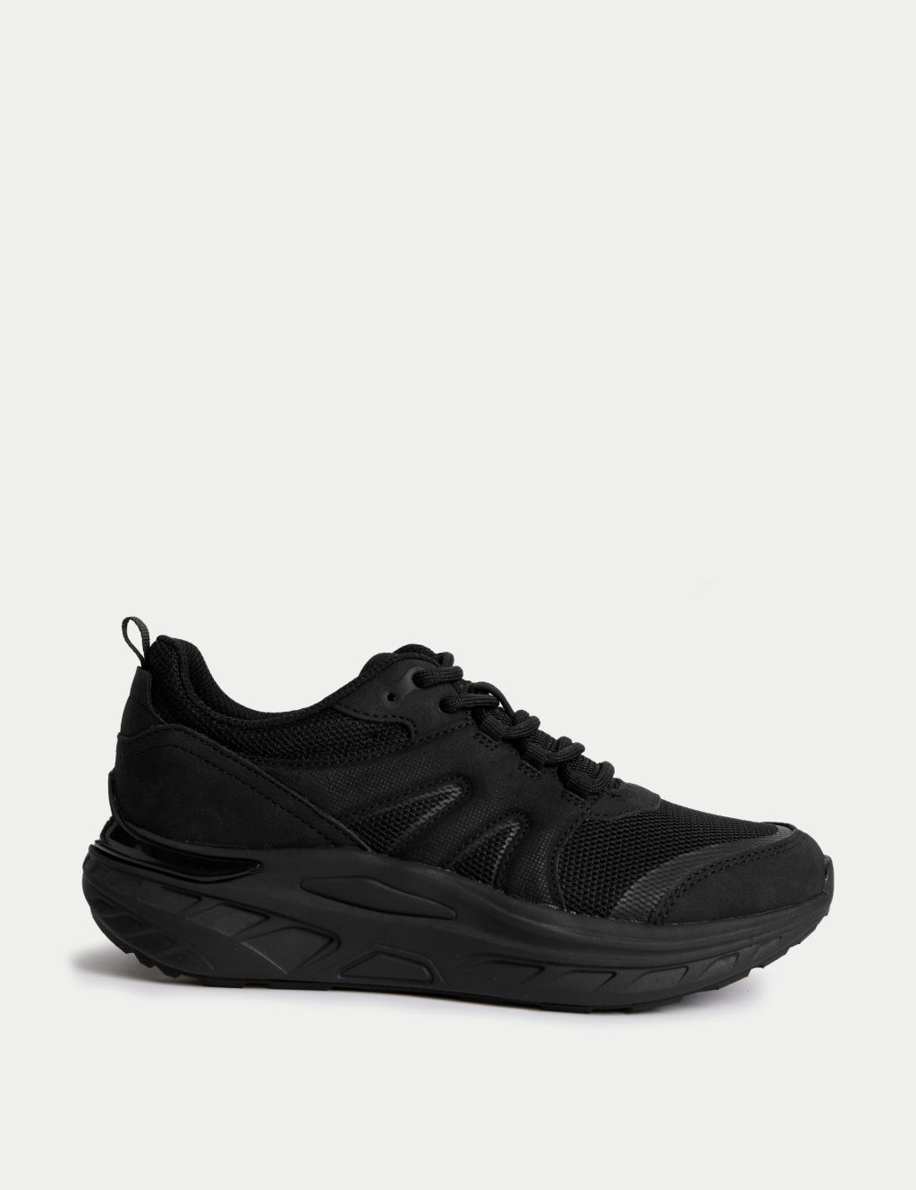 M&S Kids Freshfeet&trade; Trainers (1 Large - 7 Large) - 1 - Black, Black
