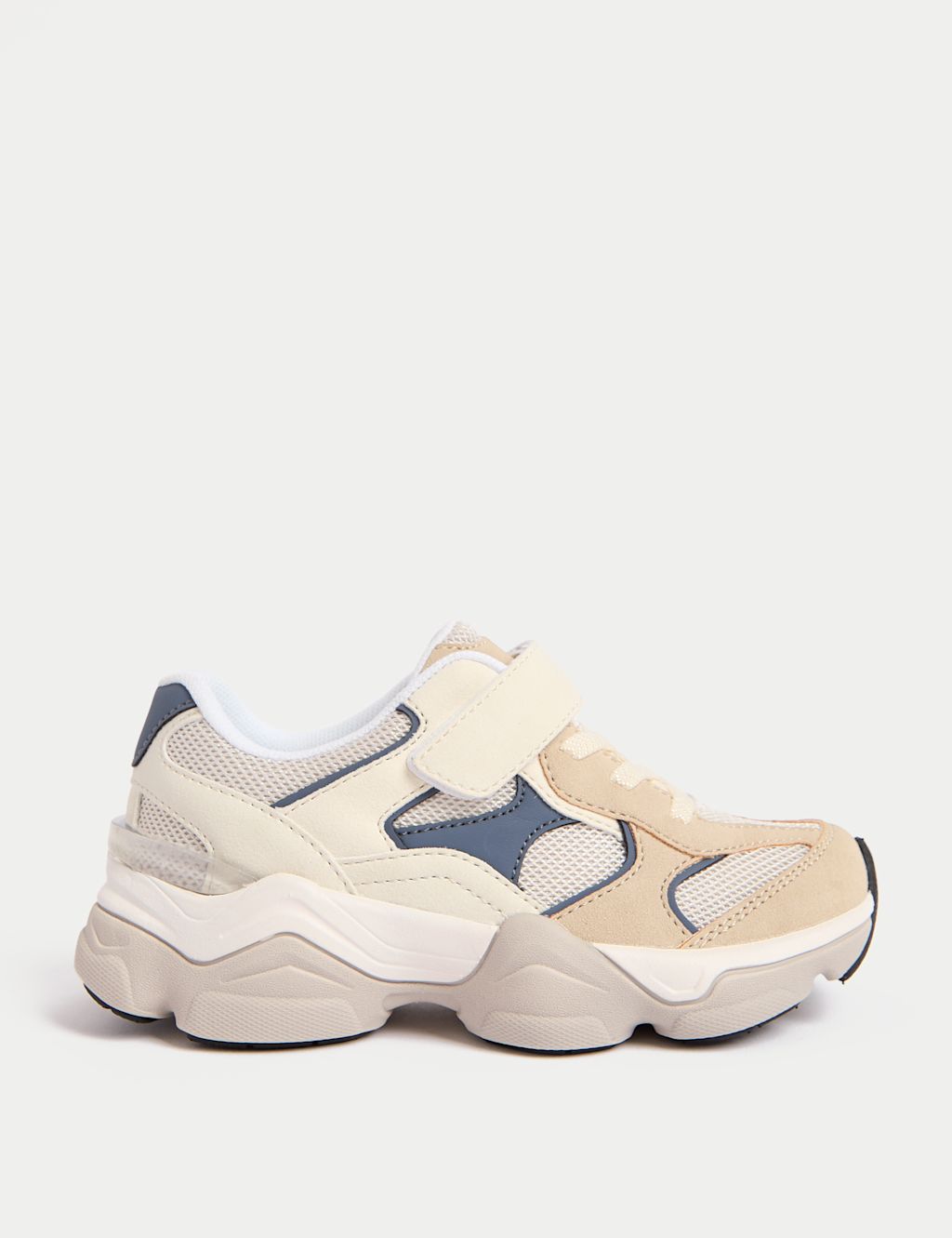 M&S Kids Chunky Freshfeet&trade; Riptape Trainers (4 Small - 3 Large) - 13 - Neutral, Neutral