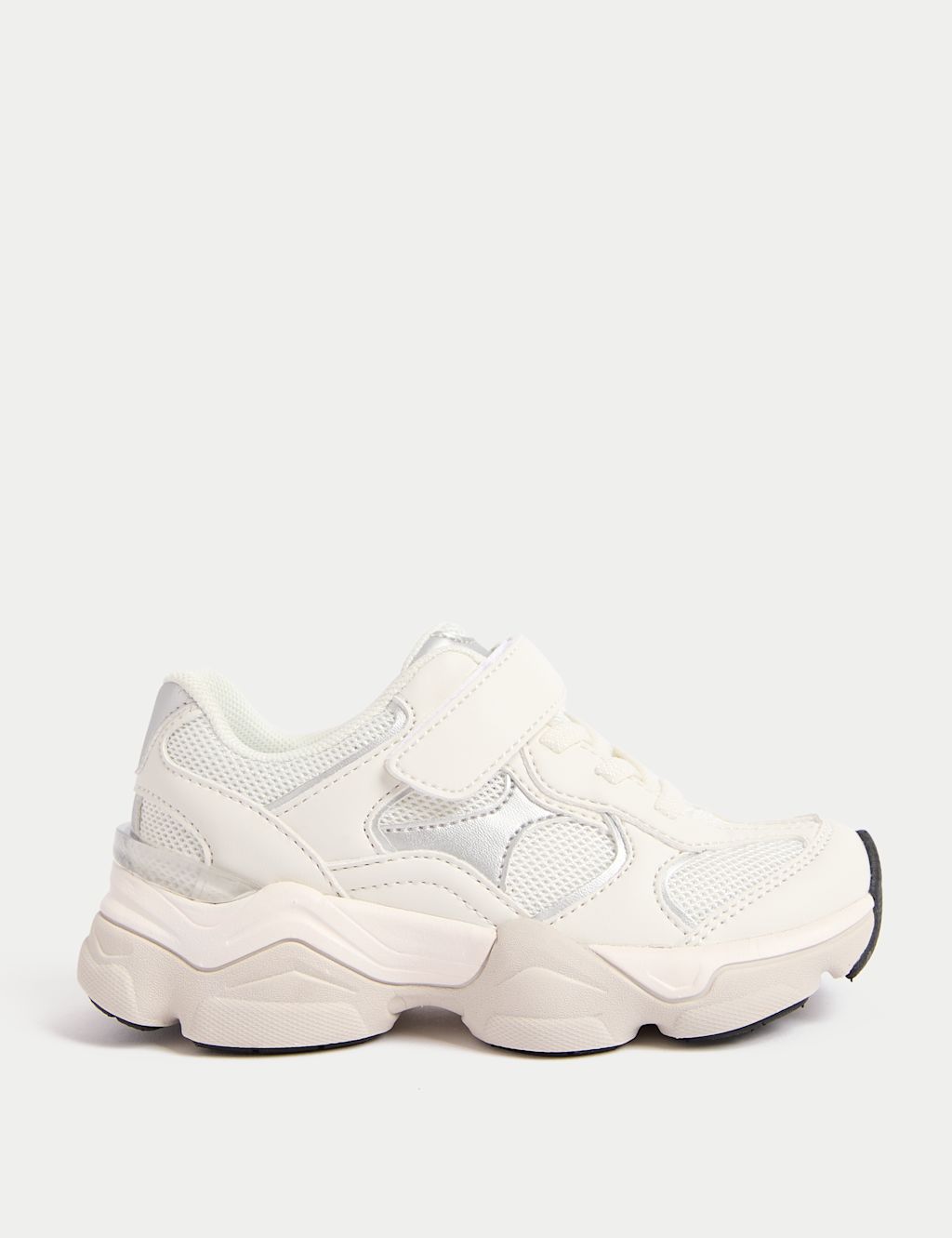 M&S Kids Chunky Freshfeet&trade; Riptape Trainers (4 Small - 3 Large) - 1 - White, White