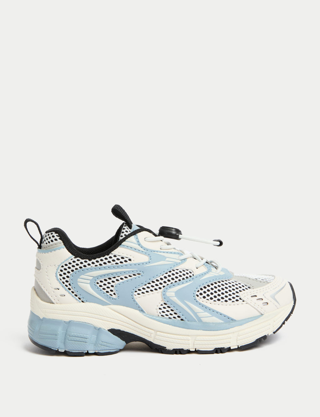 M&S Kids Freshfeet&trade; Toggle Runner Trainers (4 Small - 7 Large) - 9 - Light Blue Mix, Light Blue Mix