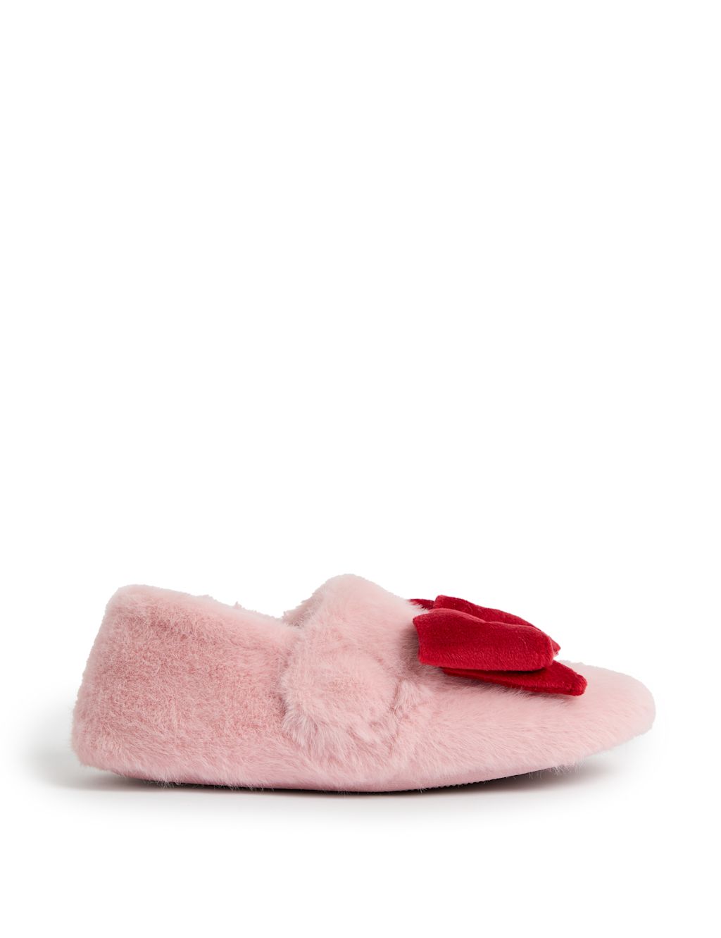 M&S Kids Bow Riptape Slippers (4 Small - 13 Small) - 4S - Pink Mix, Pink Mix