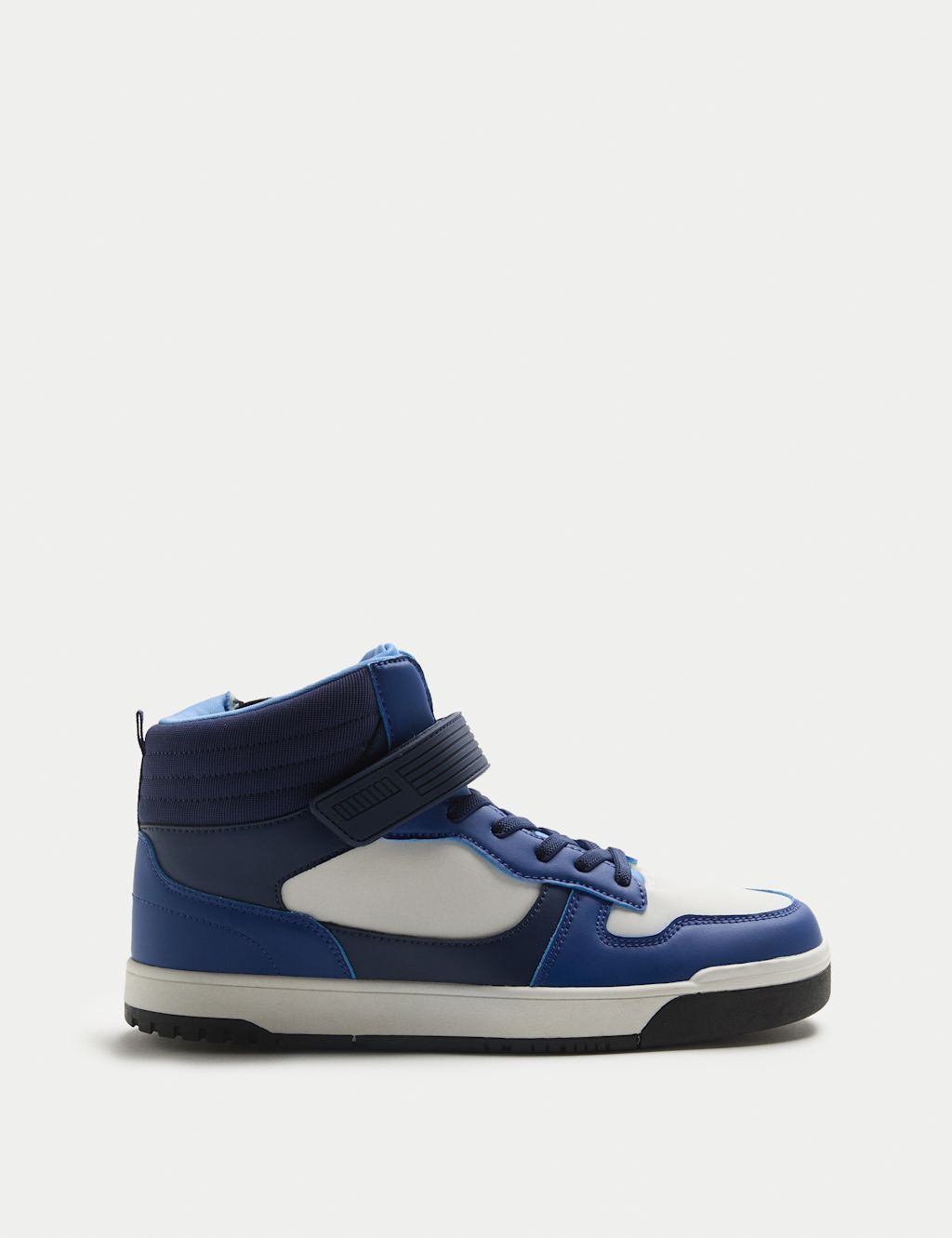 Marks and Spencer Kids High Top Skate Trainers (4 Small - 7 Large) - 1 L - Blue Mix, Blue Mix