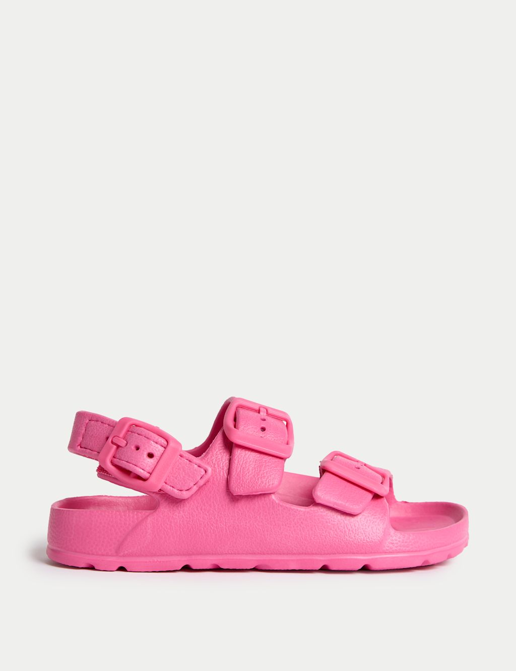 M&S Kids Plain Buckle Footbed Sandals (4 Small - 2 Large) - 9 - Pink Mix, Pink Mix