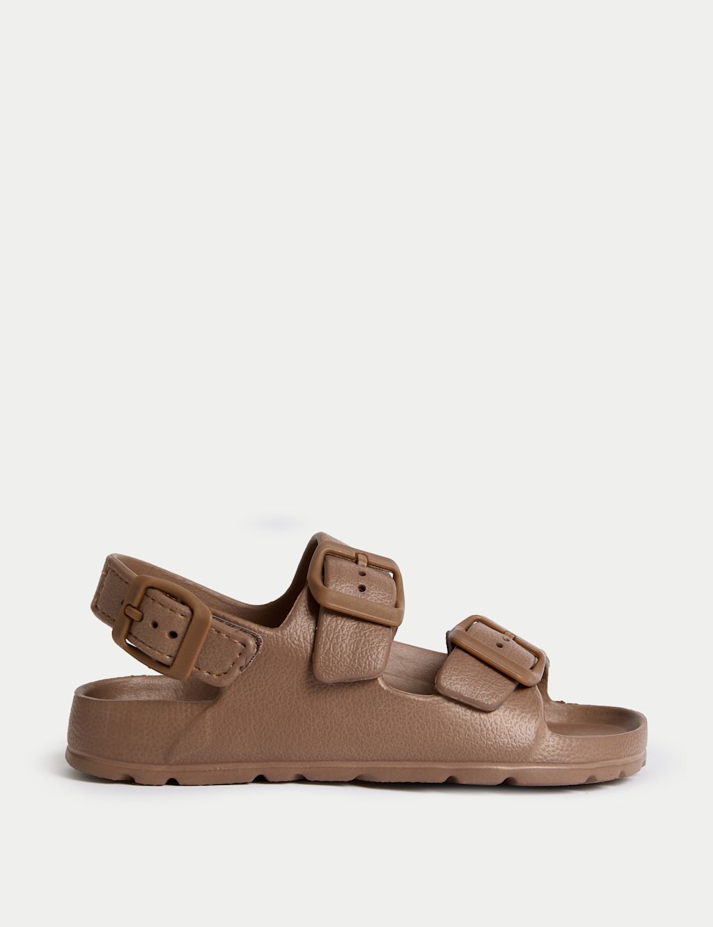 M&S Kids Plain Buckle Footbed Sandals (4 Small - 2 Large) - 13 - Brown, Brown