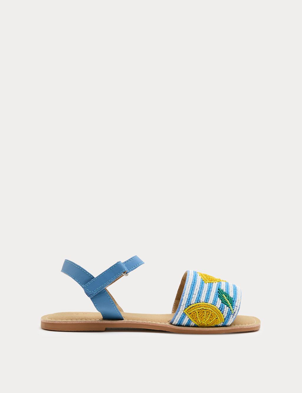 M&S Kids Beaded Lobster Riptape Sandals (10 Small - 4 Large) - 1 - Blue Mix, Blue Mix