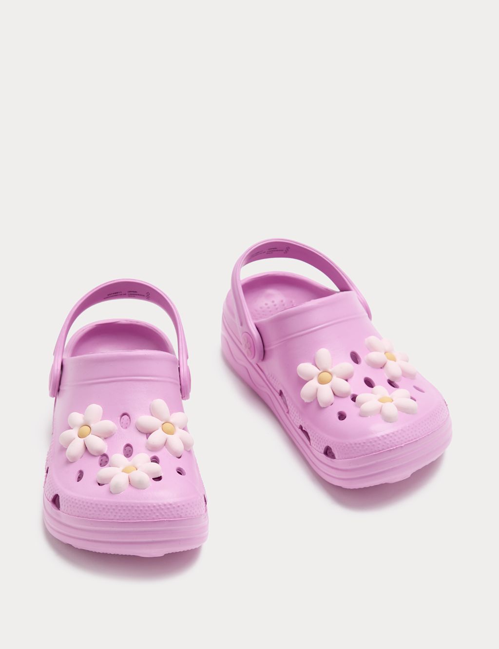 M&S Kids Flower Clogs (4 Small - 2 Large) - 1 - Pink Mix, Pink Mix