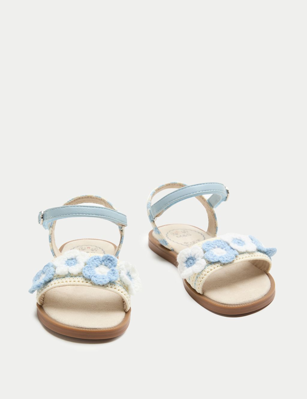 M&S Kids Floral Crochet Sandals (4 Small-2 Large) - 1 - Blue Mix, Blue Mix
