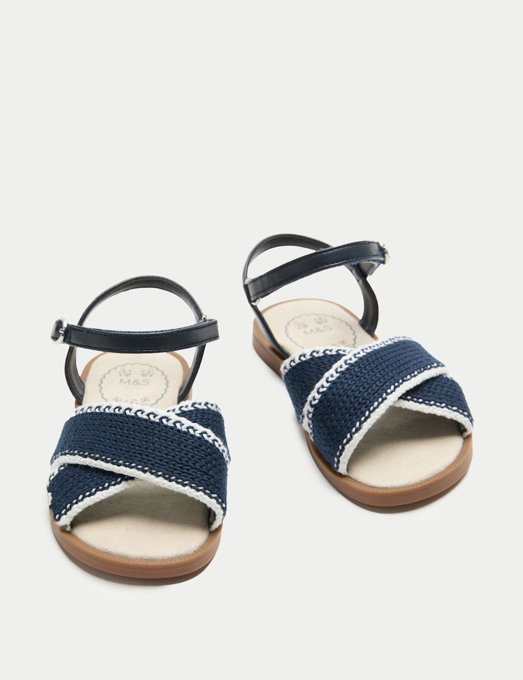 M&S Kids Cross Strap Crochet Sandals (4 Small - 2 Large) - 10 - Navy, Navy