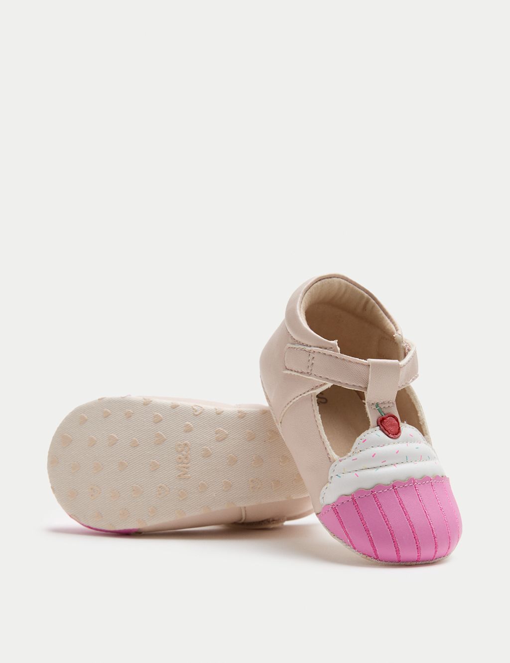 M&S Baby Cupcake Pram Shoes (0-18 Mths) - 0-3 Months - Cream Mix, Cream Mix