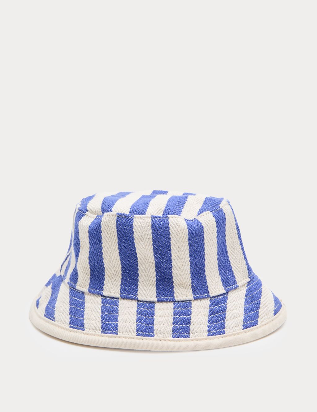 M&S Baby Chunky Stripe Twill Bucket Hat (0-3 Yrs) - 0-3 Months - Blue Mix, Blue Mix