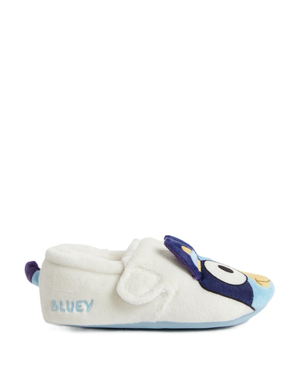 M&S Kids Bluey&trade; Riptape Slippers (4 Small - 12 Small) - 10 - Cream Mix, Cream Mix