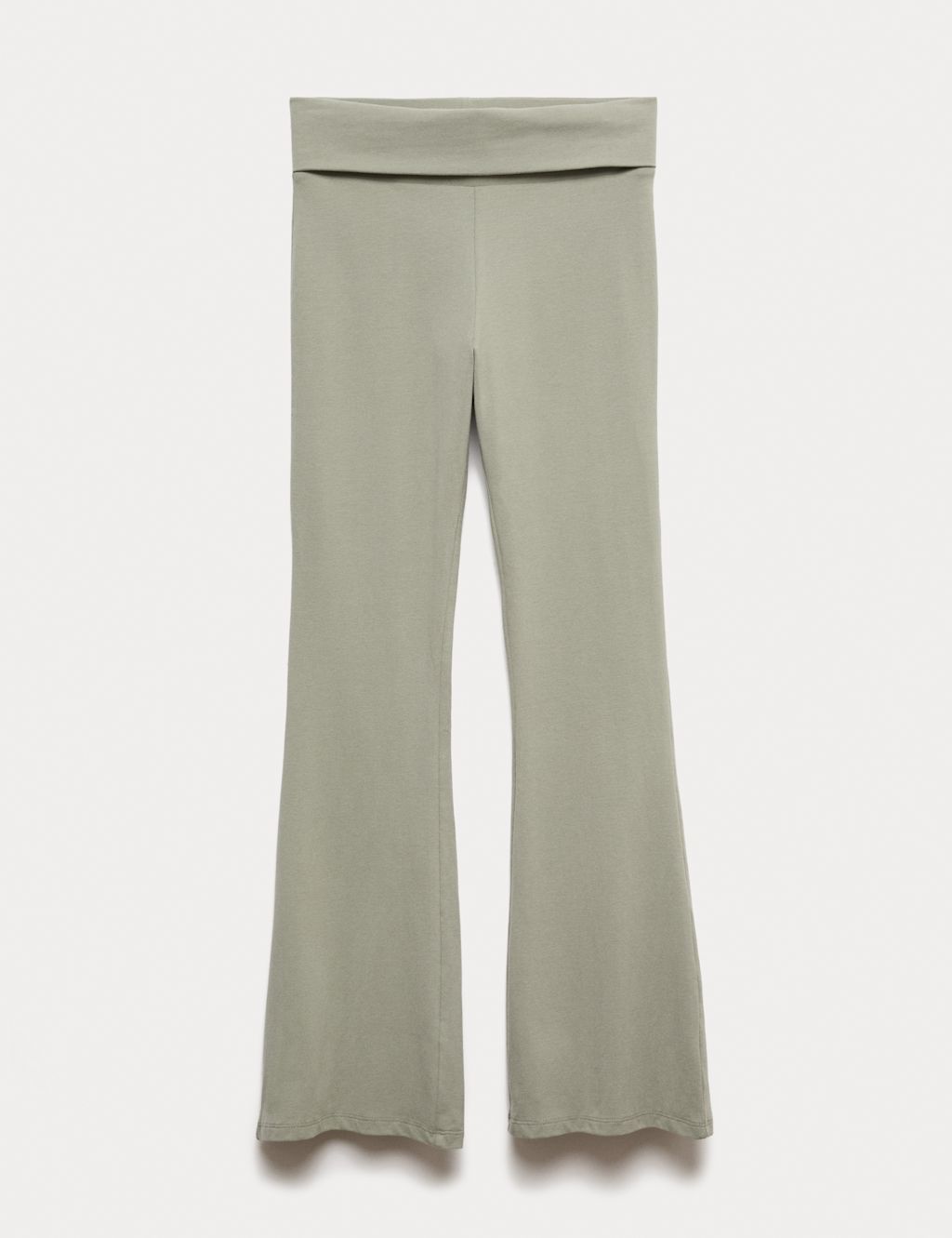 M&S Cotton Rich Flared Leggings (6-16 Yrs) - 11-12 - Khaki, Khaki