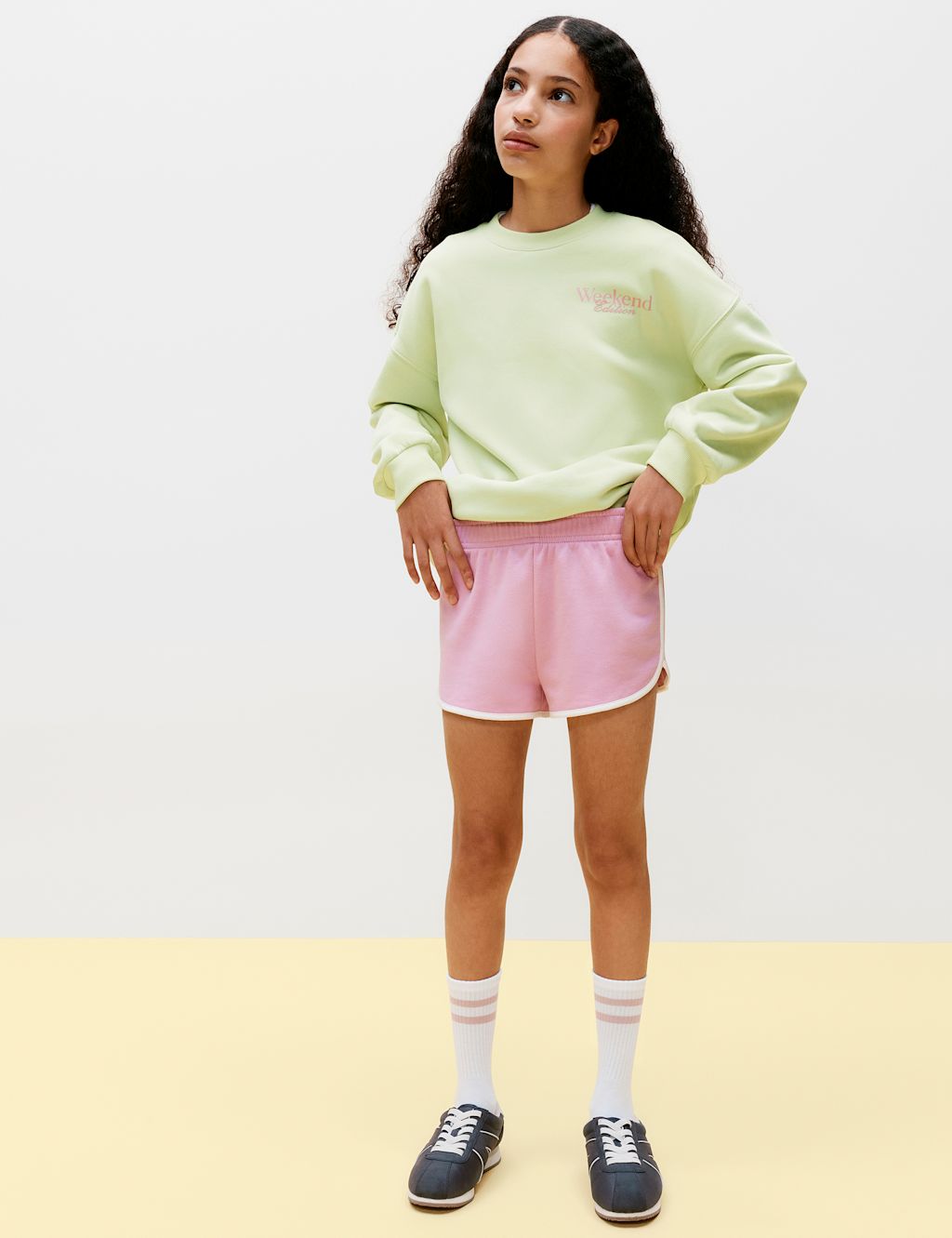 M&S Cotton Rich Runner Shorts (6-16 Yrs) - 10-11 Years - Soft Magenta, Soft Magenta