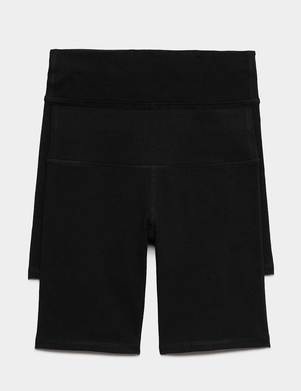 M&S 2 Pack Cotton Rich Cycling Shorts (6-16 Yrs) - 10-11 Years - Black, Black