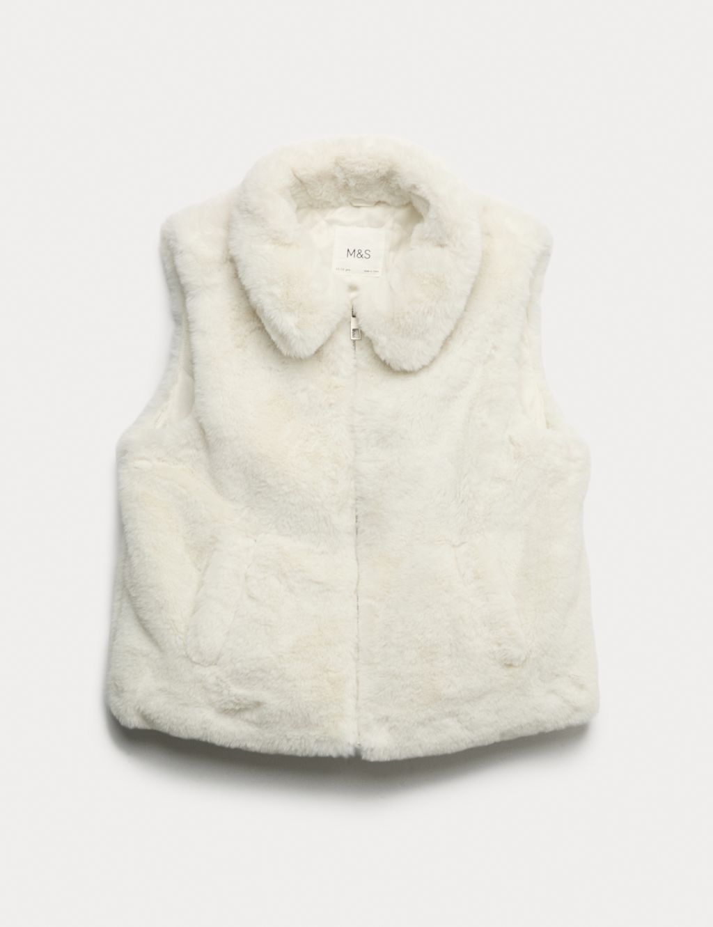 M&S Faux Fur Gilet (6-16 Yrs) - 10-11 - Ecru, Ecru