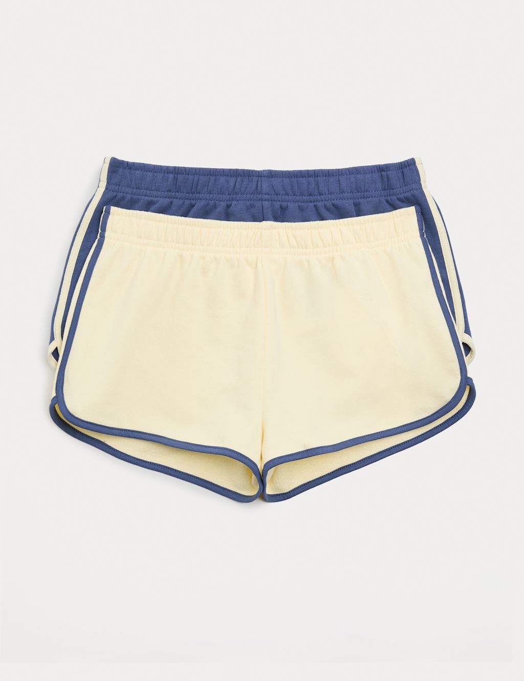 M&S 2 Pack Cotton Rich Runner Shorts (6-16 Yrs) - 10-11 Years - Navy Mix, Navy Mix